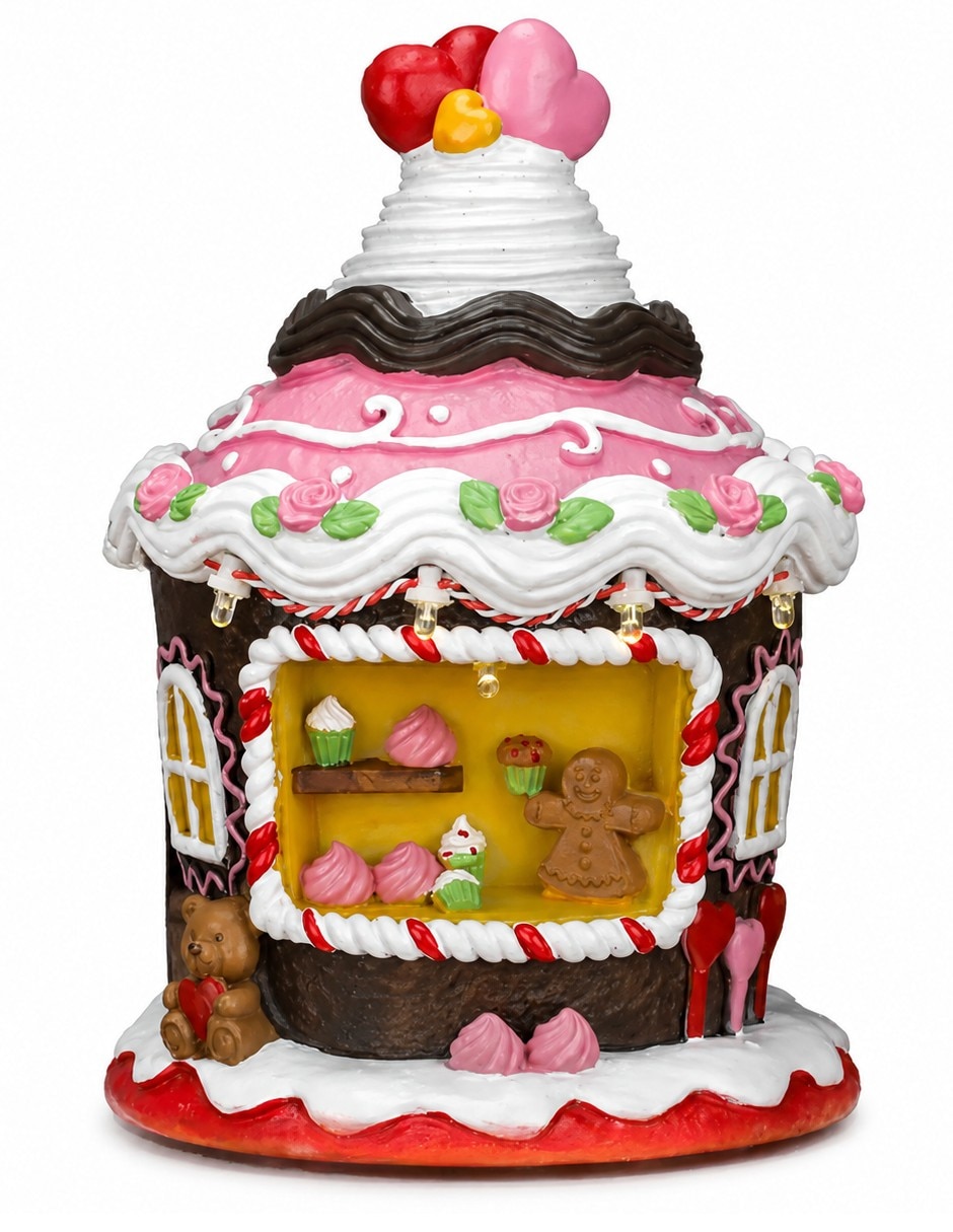 Figura decorativa navideña de cupcake Genérica de resina
