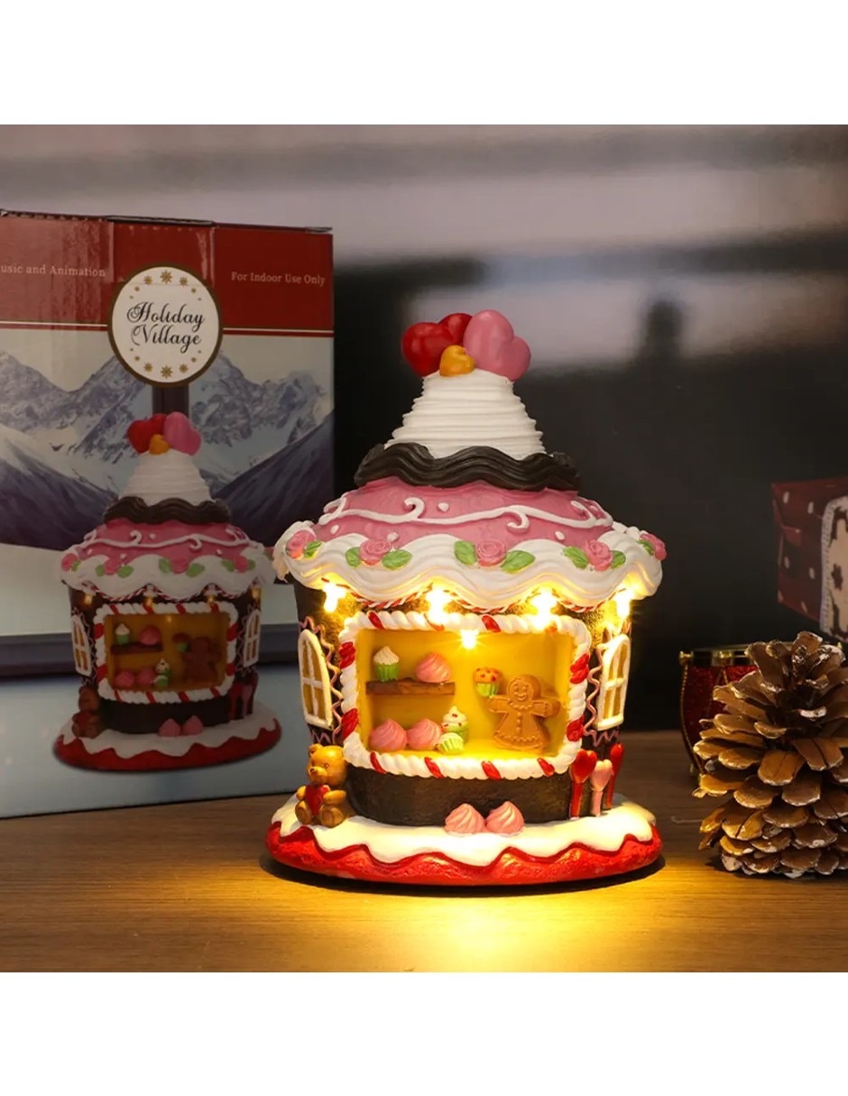 Figura decorativa navideña de cupcake Genérica de resina
