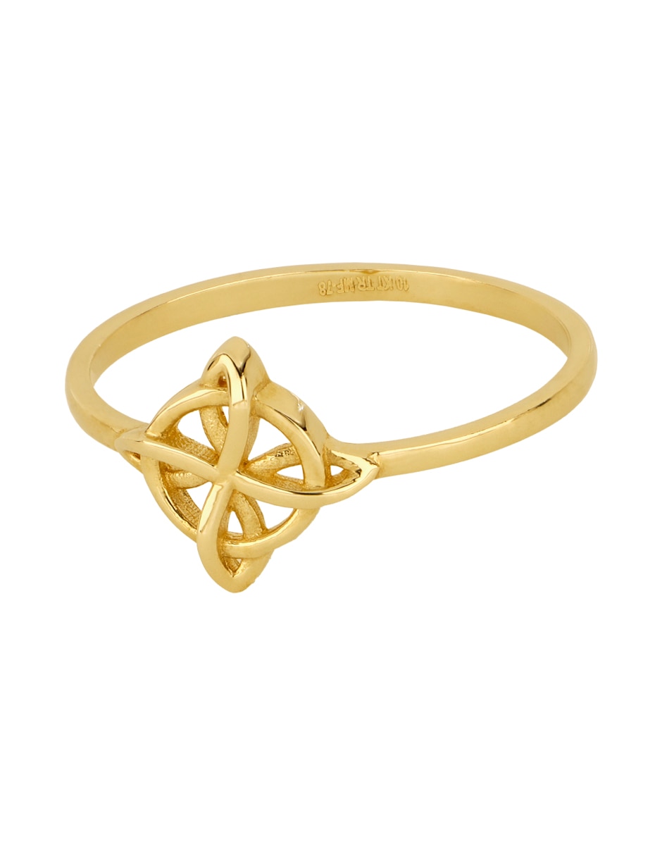 Anillo 10 K de oro amarillo acabado liso 3