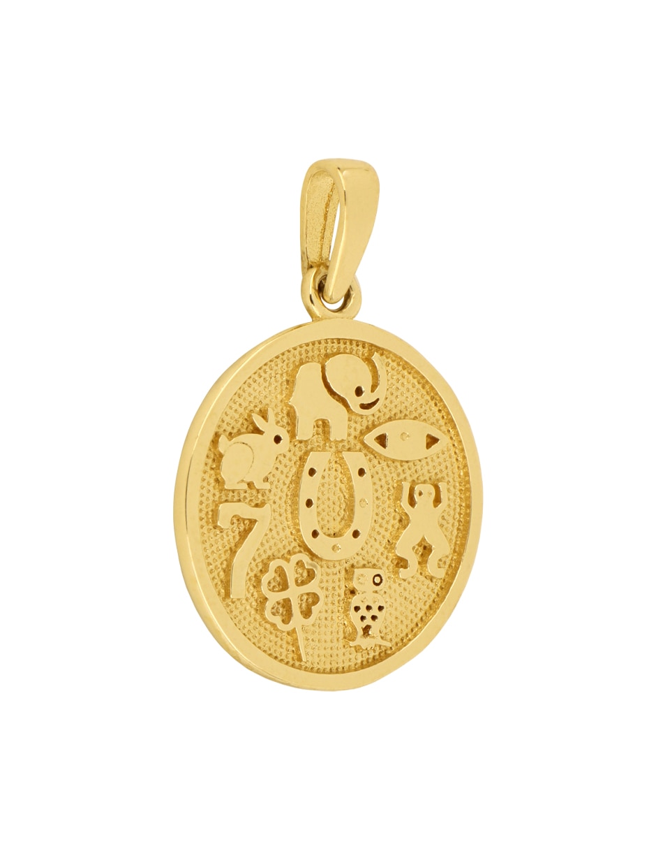 Medalla redonda Dinasiti de oro amarillo 10 k 2