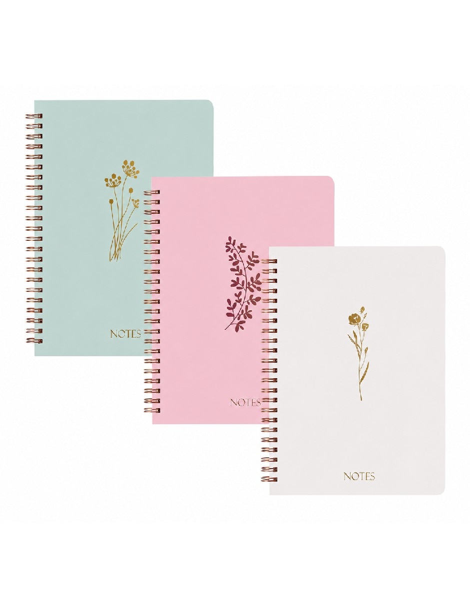 Set libreta Genérica flor a rayas
