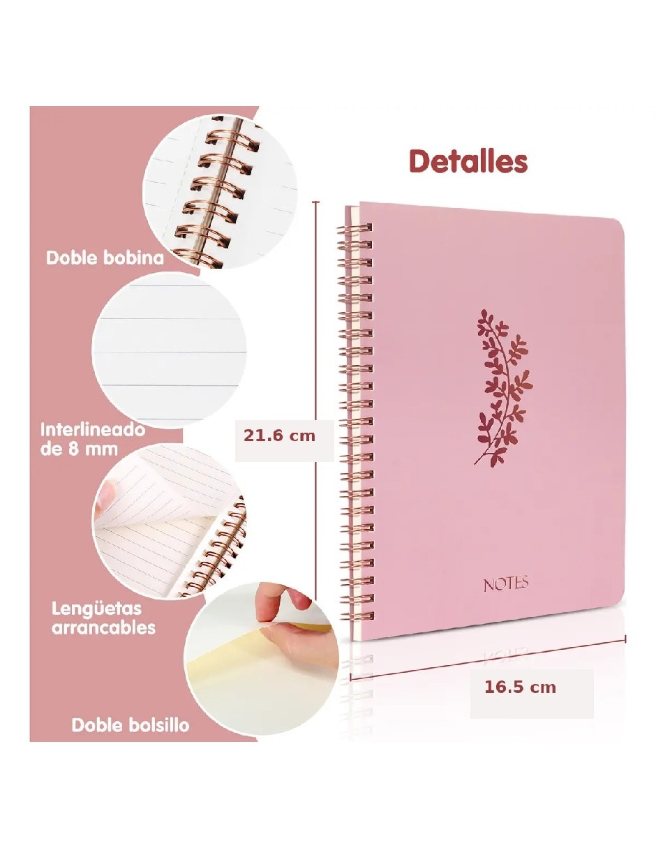 Set libreta Genérica flor a rayas