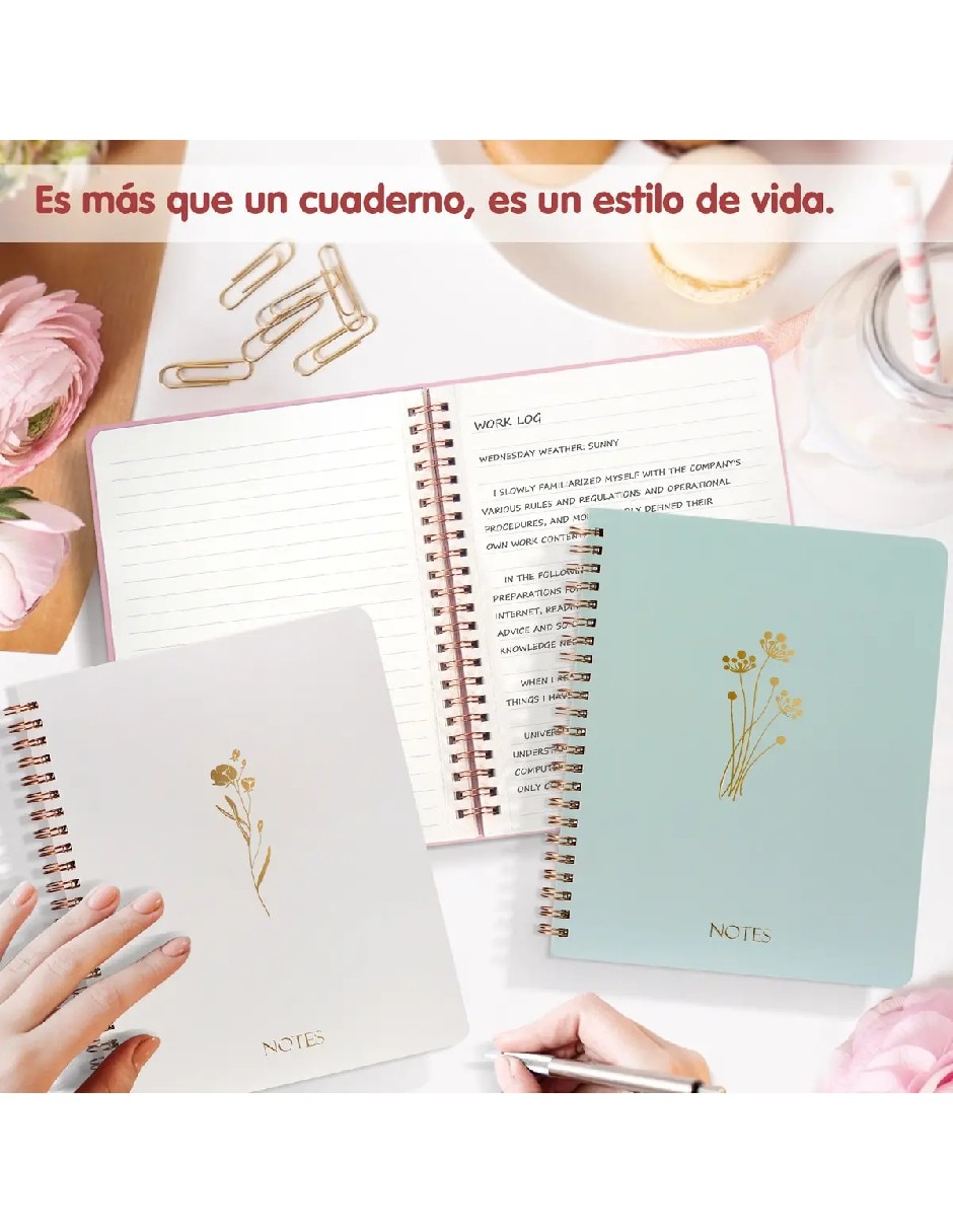 Set libreta Genérica flor a rayas