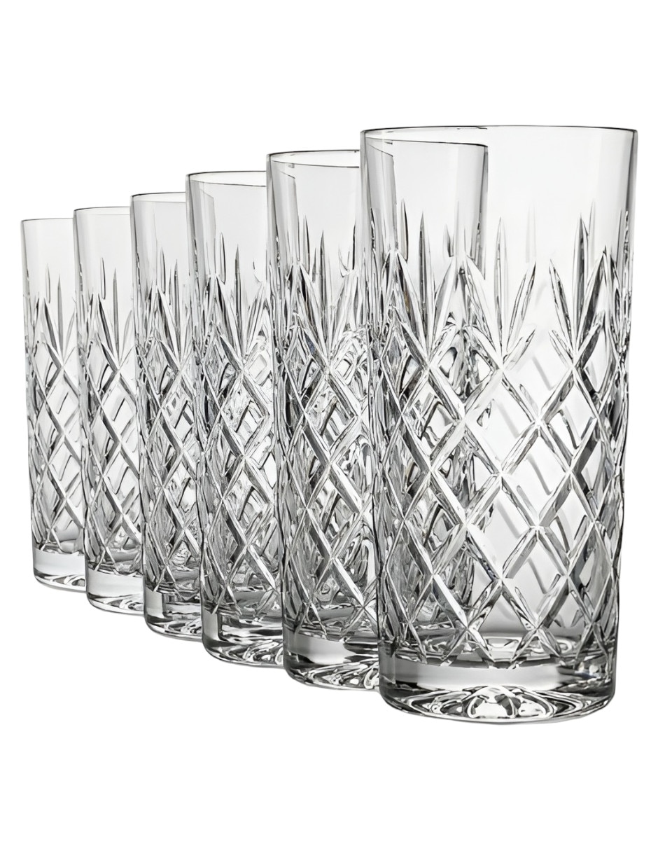 Set vasos largos Xtellar de vidrio con 6 piezas