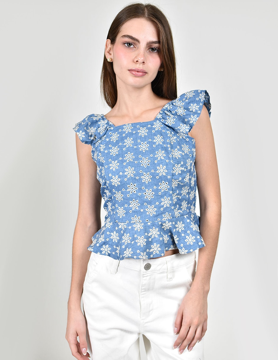 Blusa roman fashion manga corta para mujer