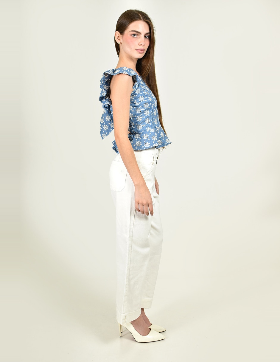 Blusa roman fashion manga corta para mujer
