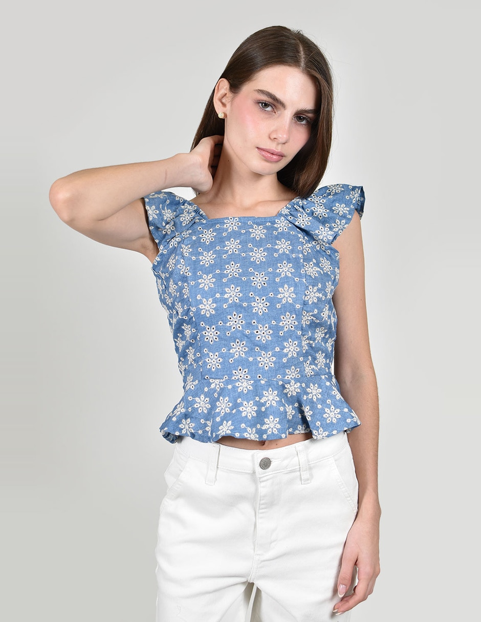 Blusa roman fashion manga corta para mujer