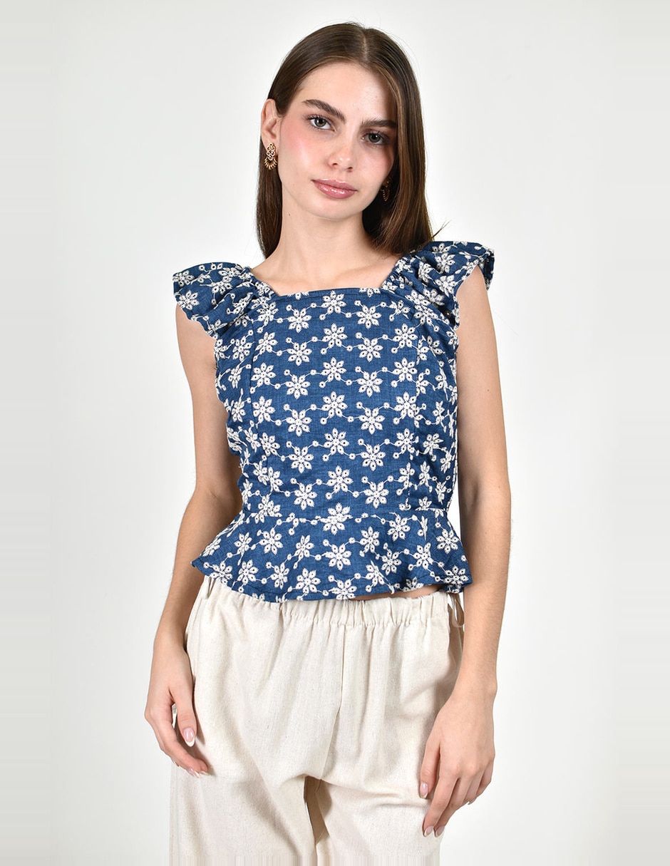 Blusa roman fashion manga corta para mujer