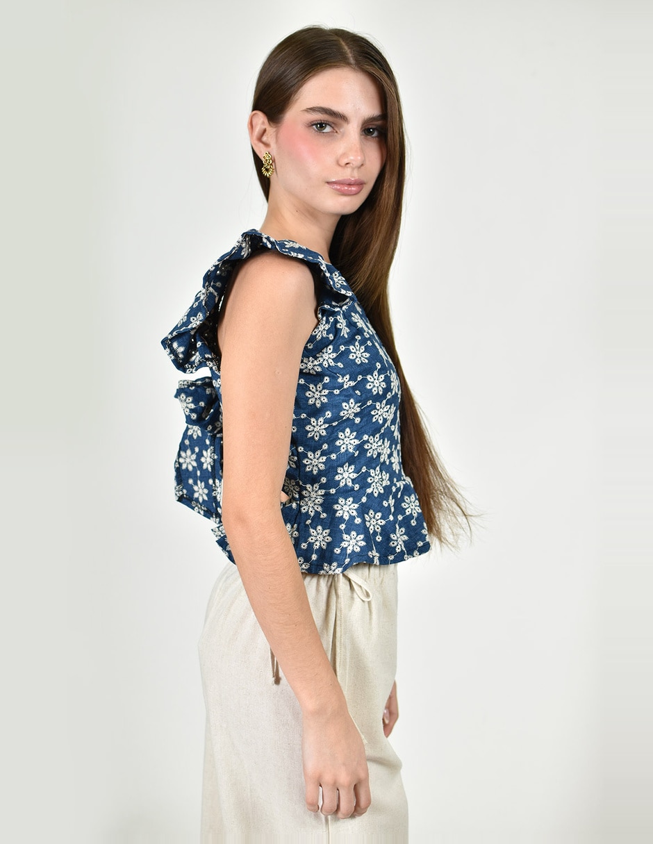 Blusa roman fashion manga corta para mujer