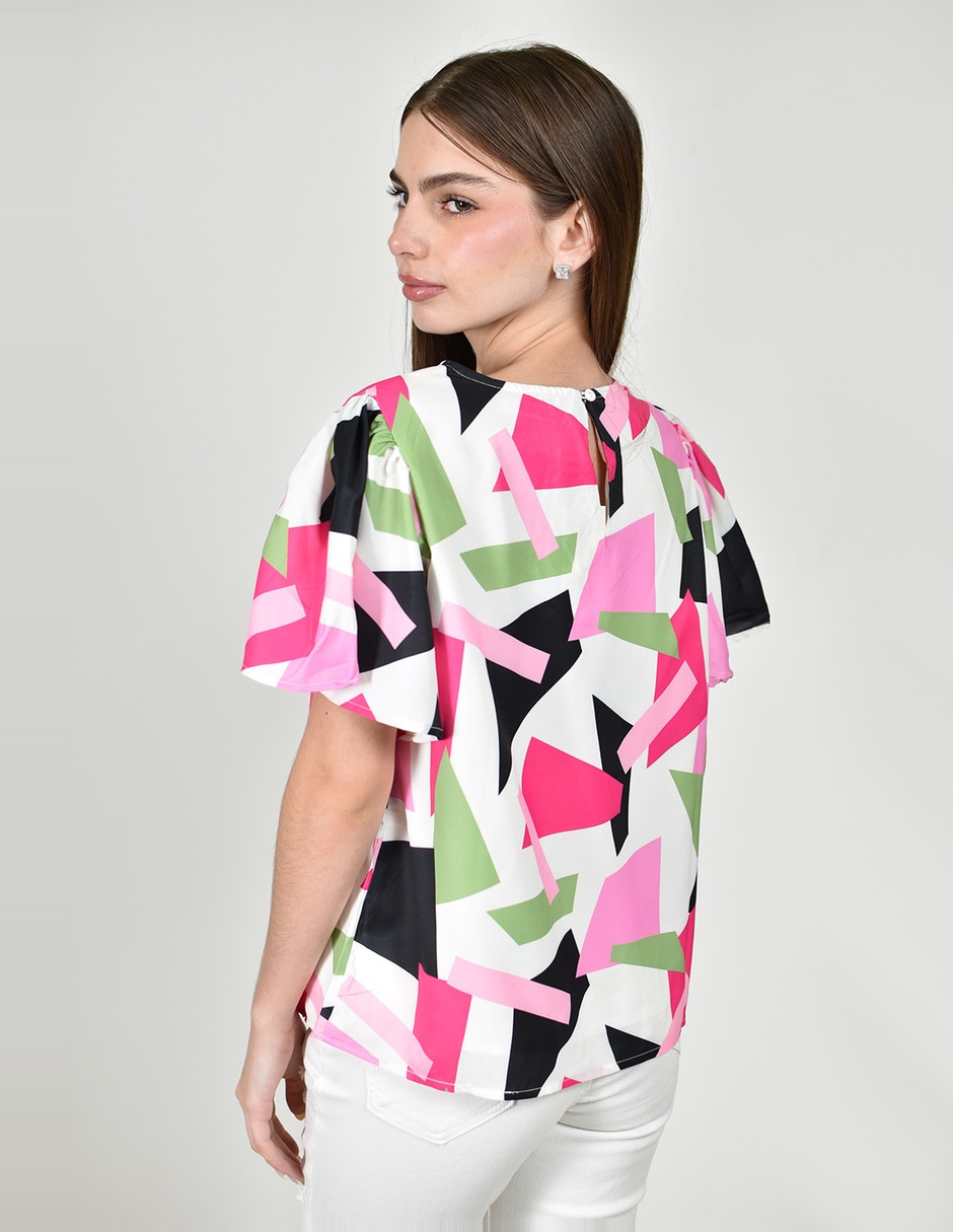 Blusa roman fashion manga corta para mujer