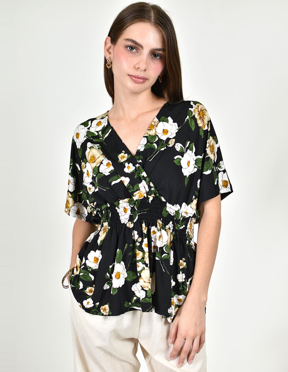 Blusa roman fashion manga corta para mujer