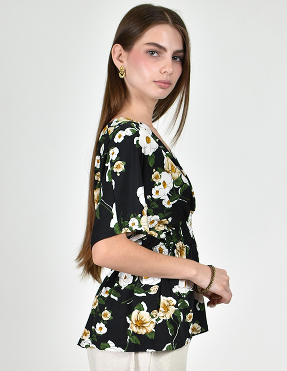 Blusa roman fashion manga corta para mujer