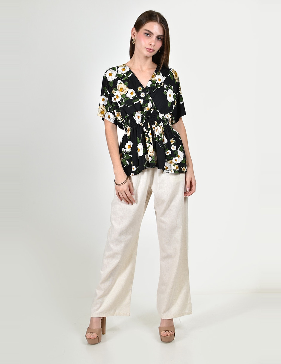 Blusa roman fashion manga corta para mujer