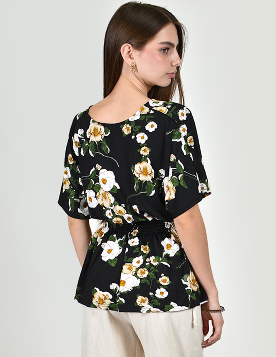 Blusa roman fashion manga corta para mujer