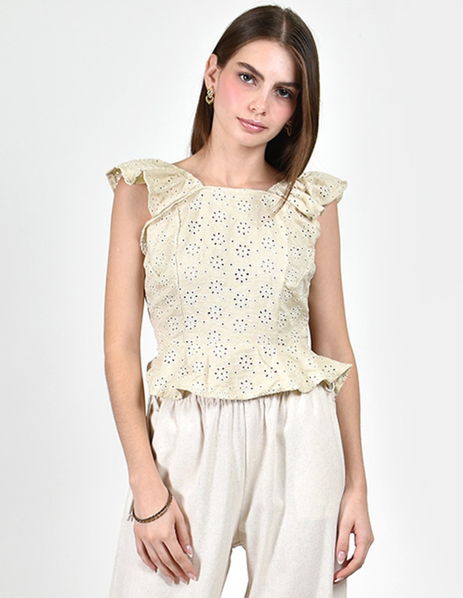 Blusa roman fashion manga corta para mujer