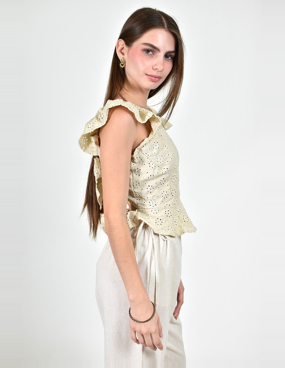 Blusa roman fashion manga corta para mujer