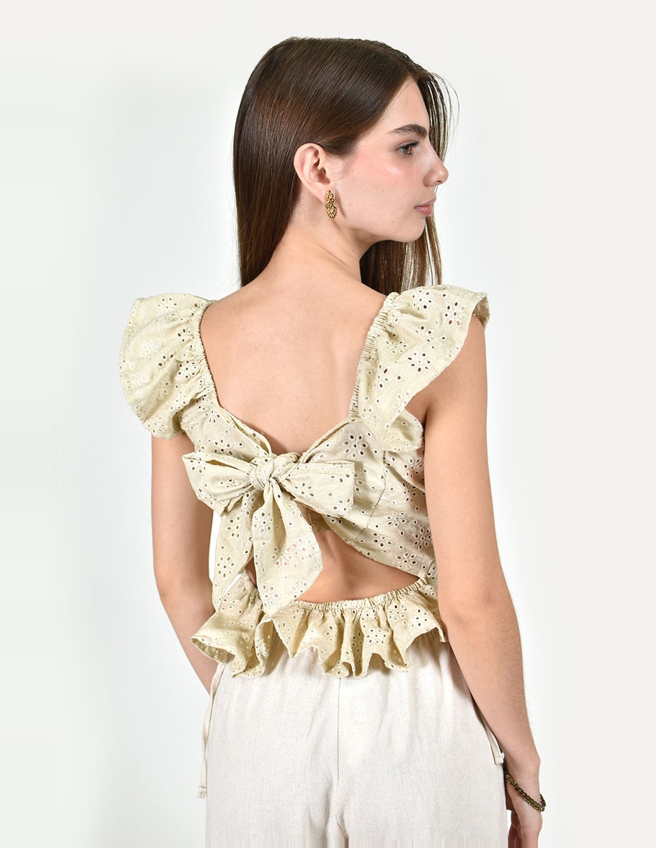 Blusa roman fashion manga corta para mujer
