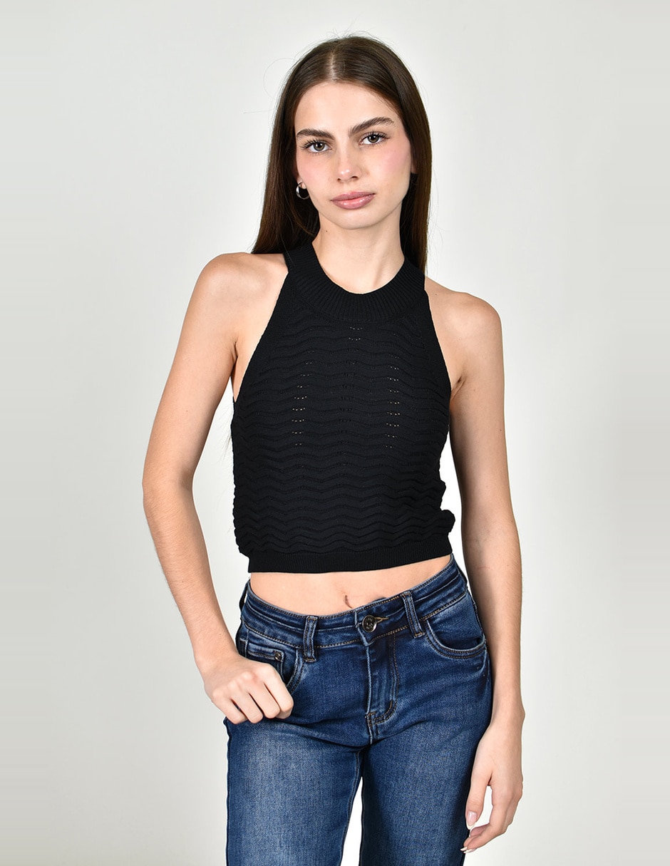 Blusa roman fashion sin manga para mujer