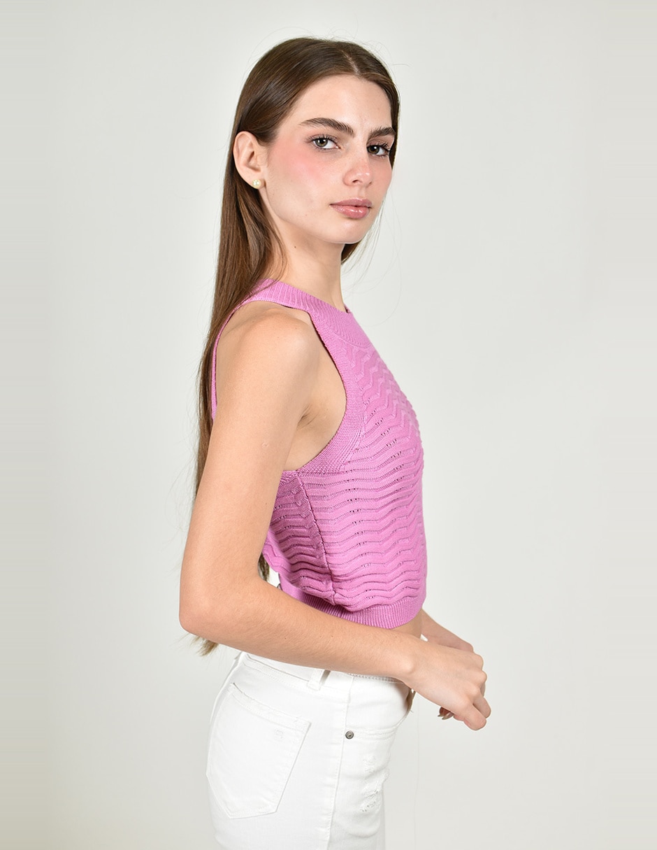 Blusa roman fashion sin manga para mujer