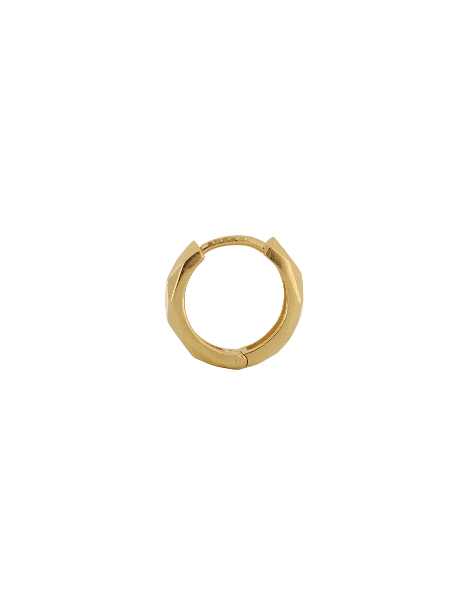 Aretes huggies de oro amarillo 10 k con acabado diamantado 2