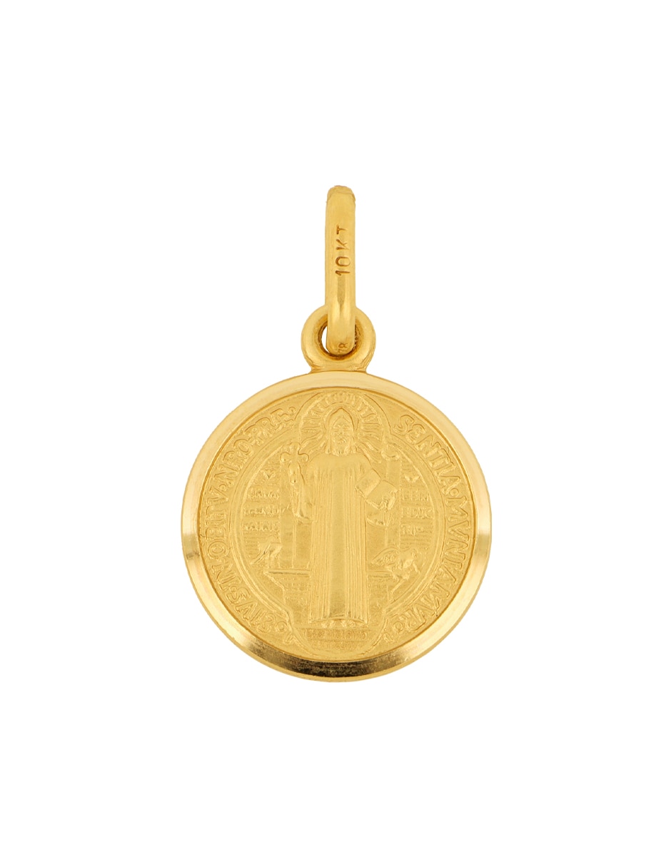 Medalla redonda San Benito de oro amarillo 10 k Medalla redonda San Benito de oro amarillo 10 k
