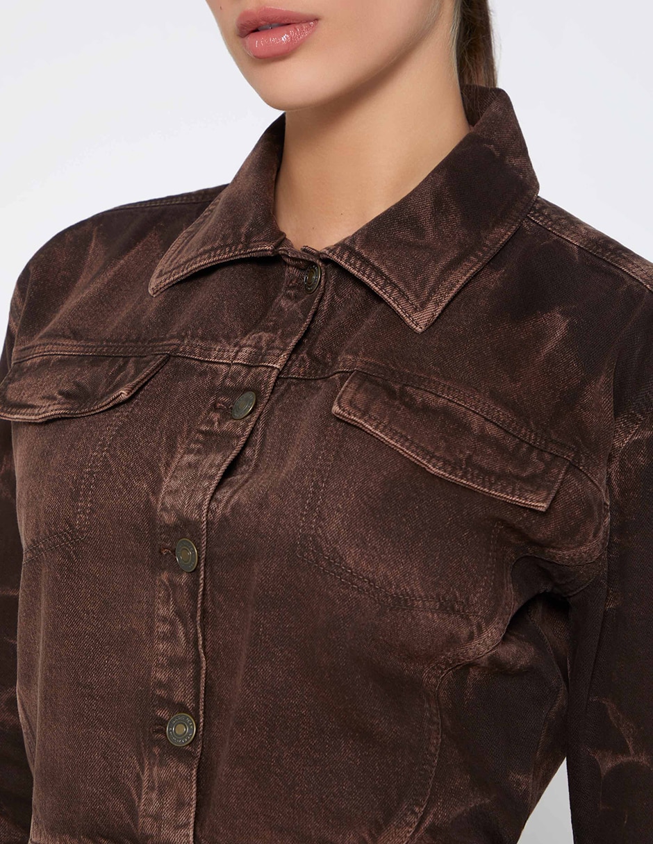 Chamarra cazadora studio f sahara color de algodón para mujer
