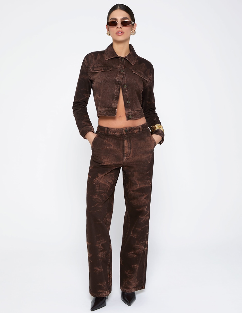 Chamarra cazadora studio f sahara color de algodón para mujer
