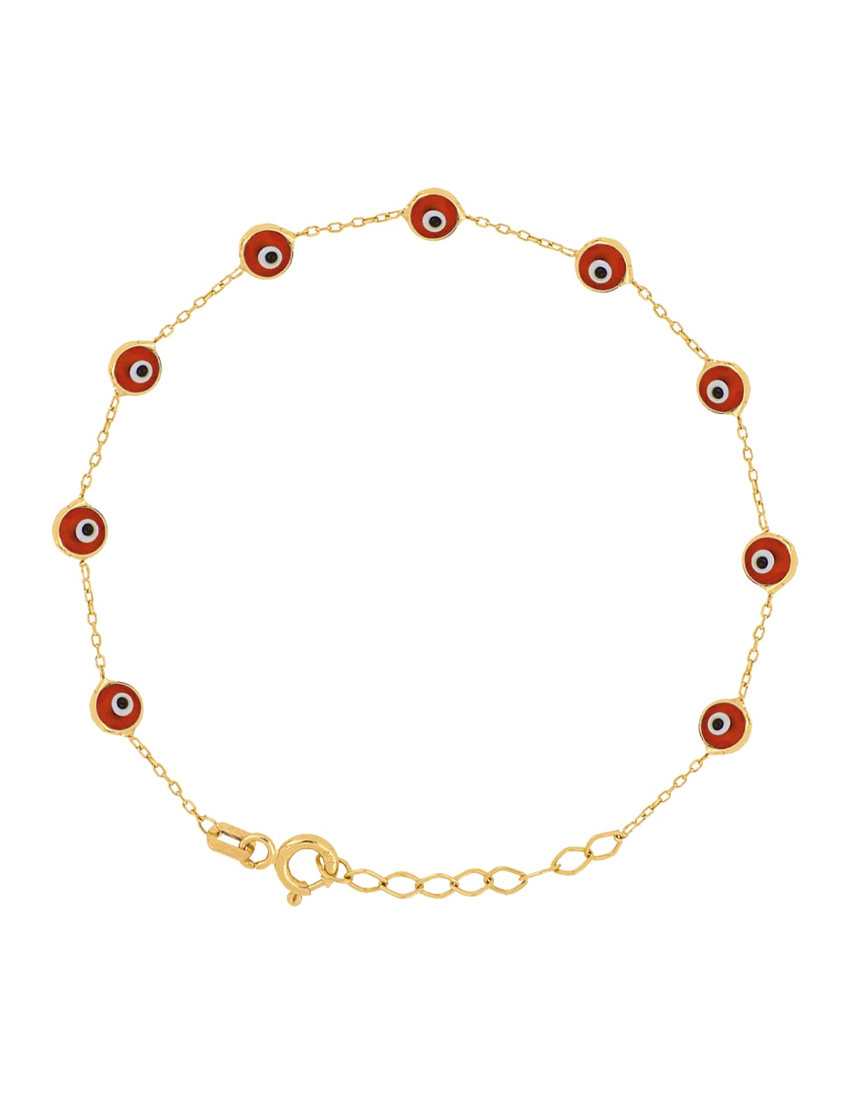 Pulsera de oro amarillo con cristal 10 k Pulsera de oro amarillo con cristal 10 k