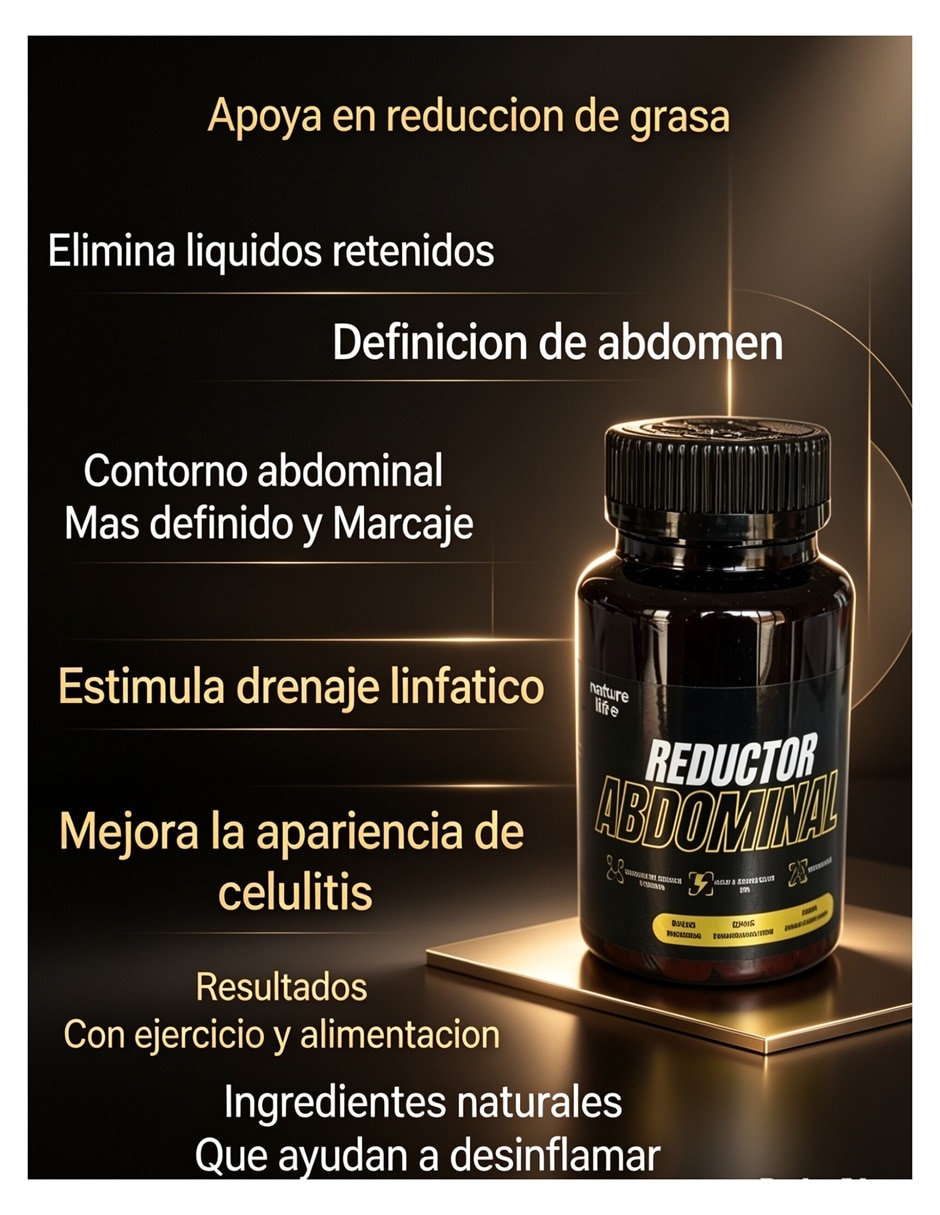 Reductor y definidor abdominal 30 capsulas con multivitaminico sabor no saborizado de 3