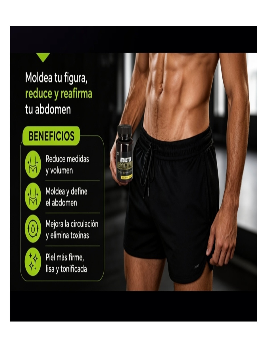 Reductor y definidor abdominal 30 capsulas con multivitaminico sabor no saborizado de 4