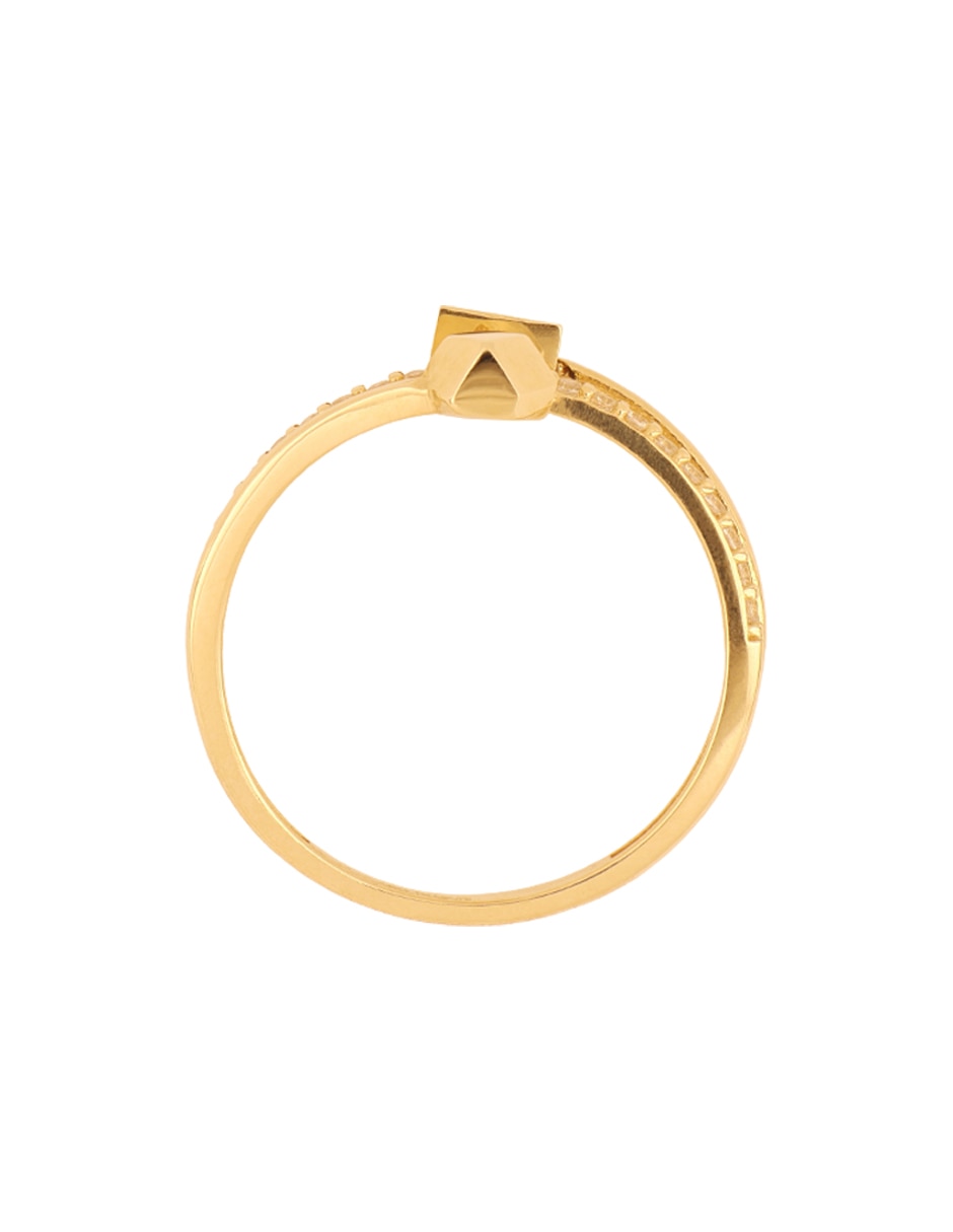 Anillo de asimétrica 14 k de oro amarillo zirconia 3