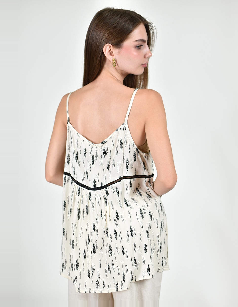 Blusa roman fashion sin manga para mujer