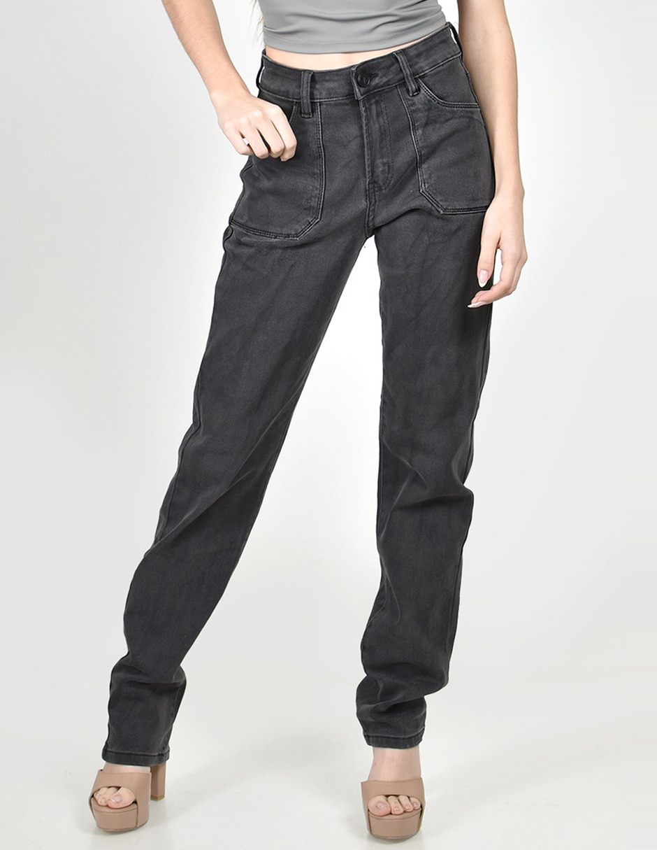 Jeans regular straight cintura alta roman fashion para mujer