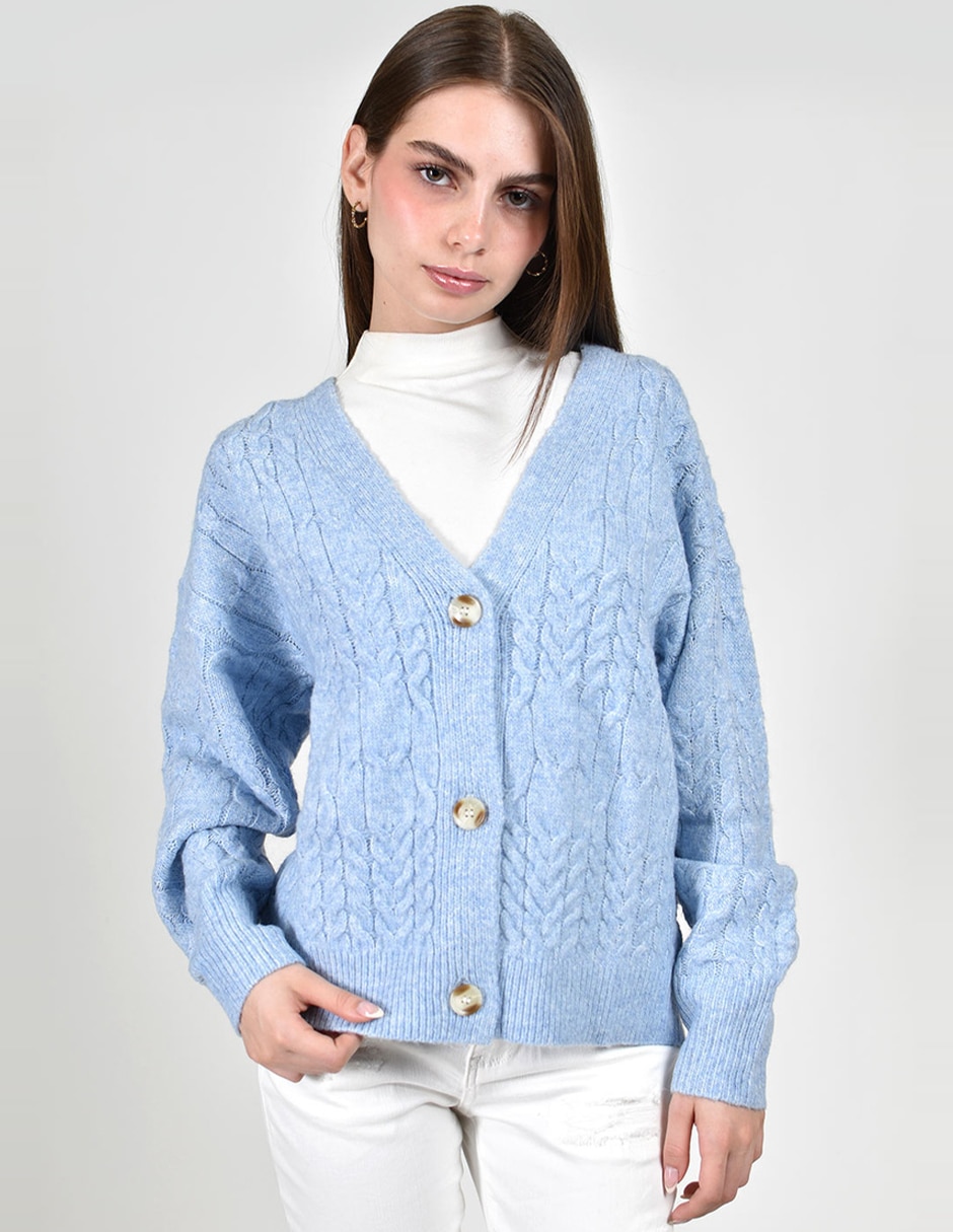 Suéter roman fashion cuello v para mujer