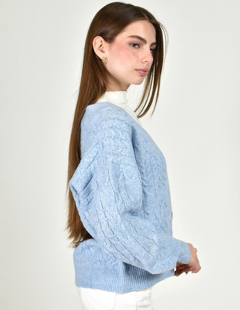 Suéter roman fashion cuello v para mujer