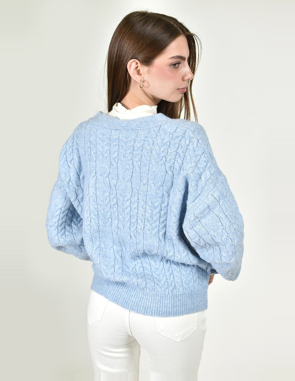Suéter roman fashion cuello v para mujer
