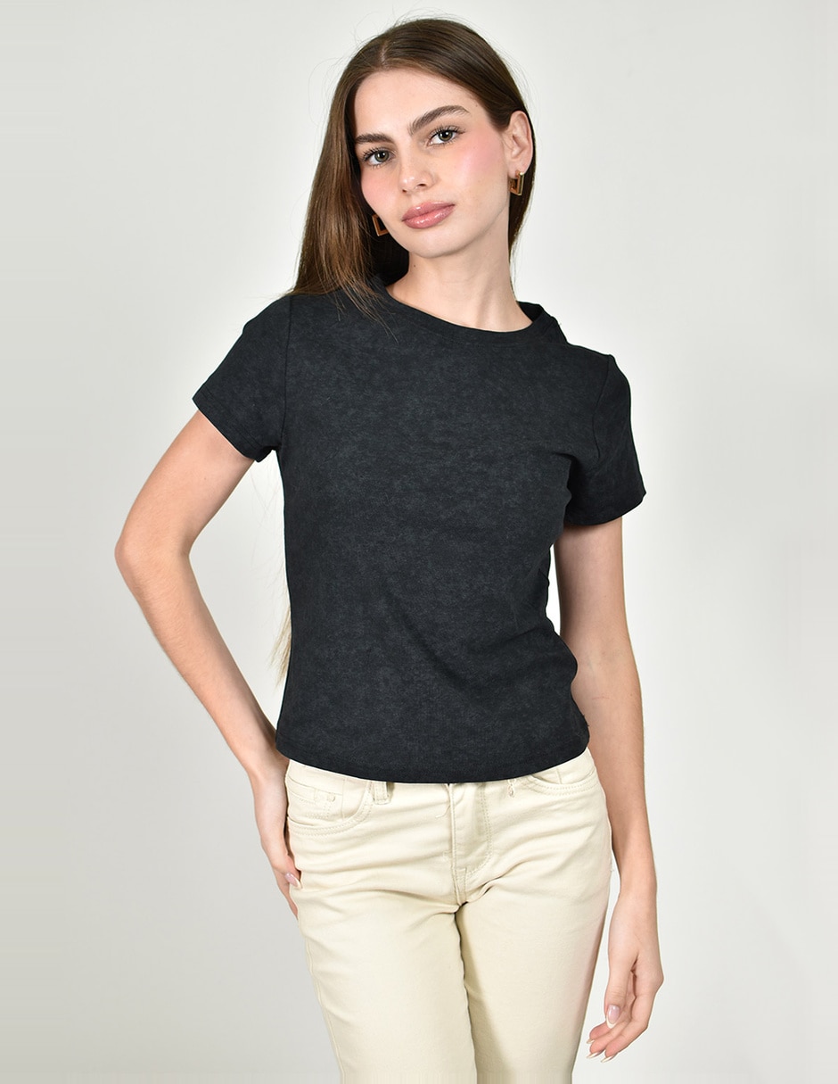 Playera manga corta cuello redondo para mujer Playera manga corta cuello redondo para mujer