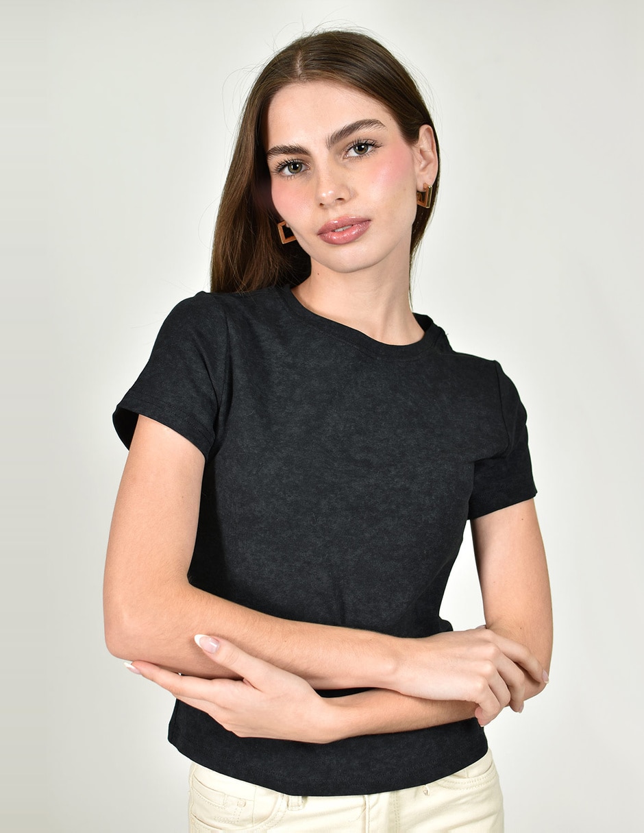 Playera manga corta cuello redondo para mujer 3