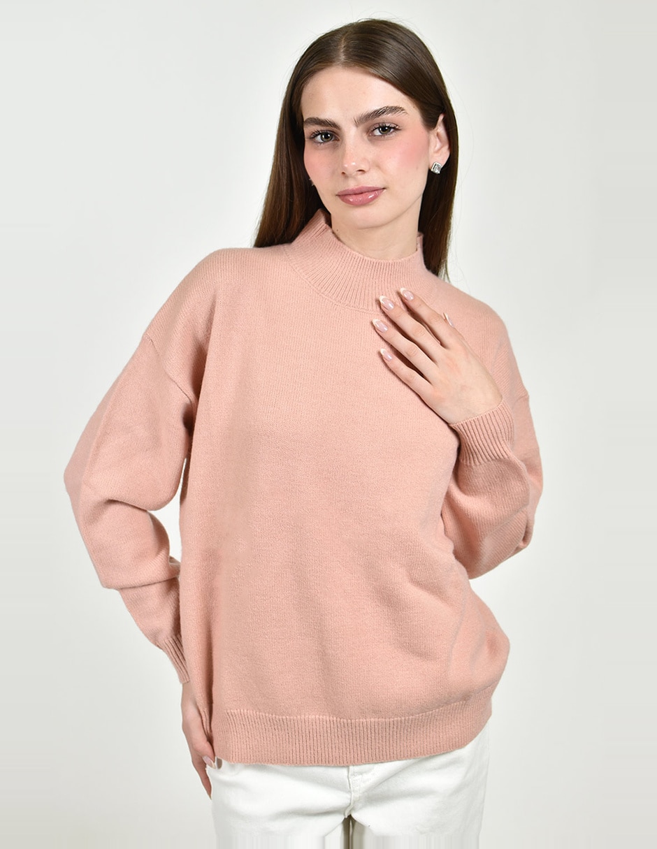 Suéter roman fashion cuello alto para mujer