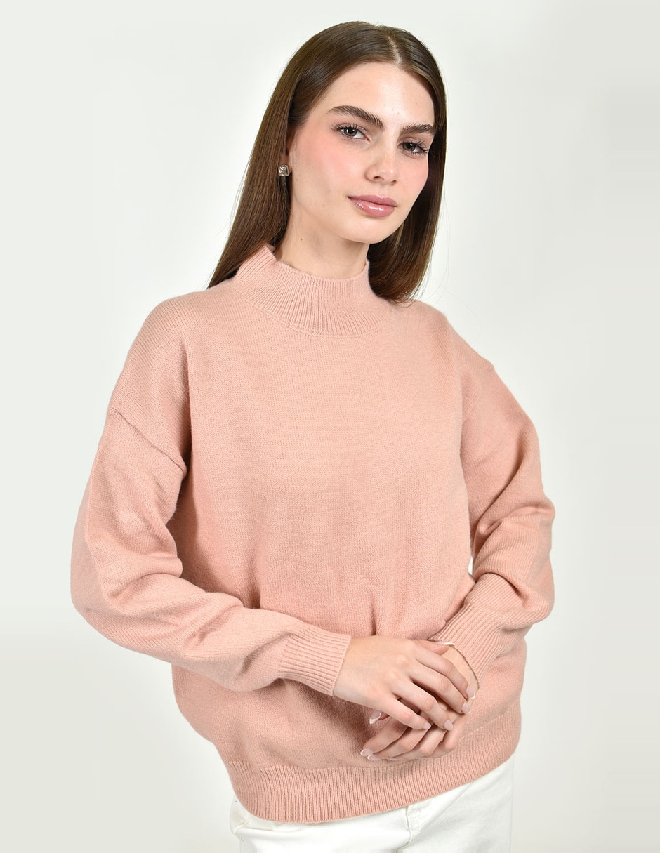 Suéter roman fashion cuello alto para mujer