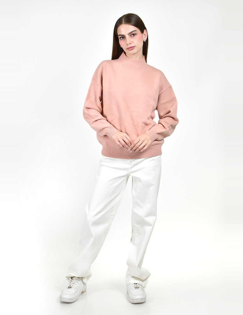 Suéter roman fashion cuello alto para mujer