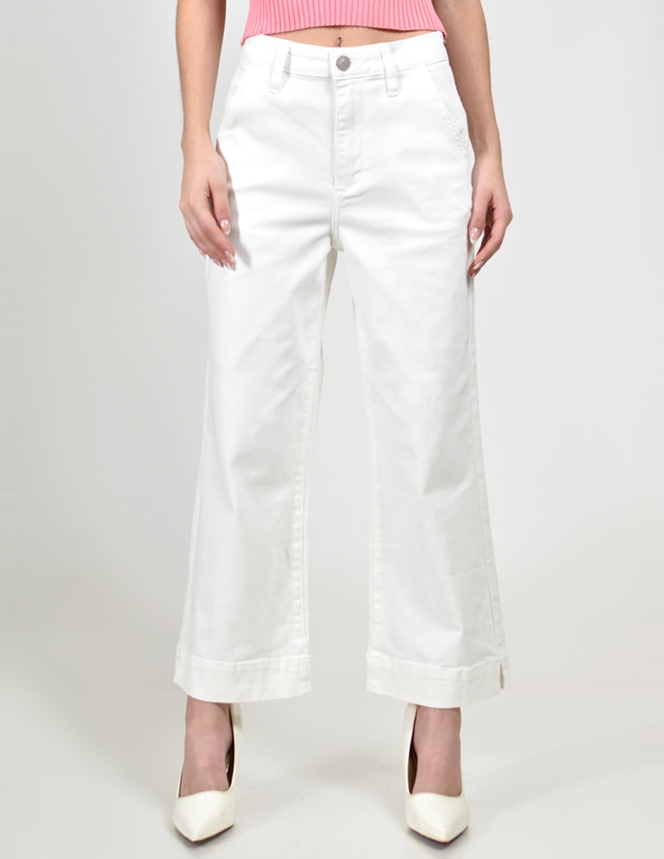 Jeans regular wide leg cintura alta roman fashion para mujer