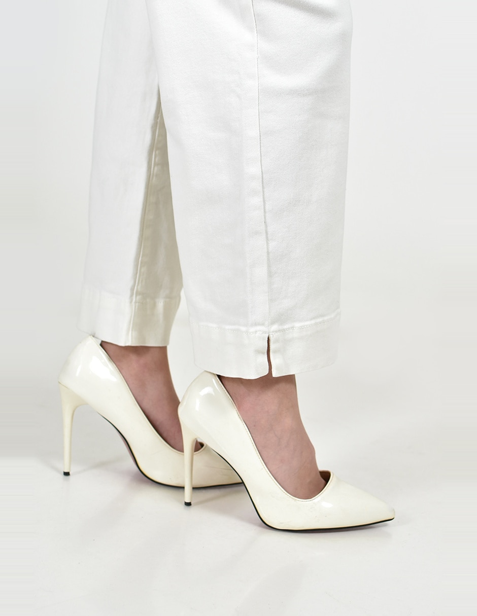 Jeans regular wide leg cintura alta roman fashion para mujer