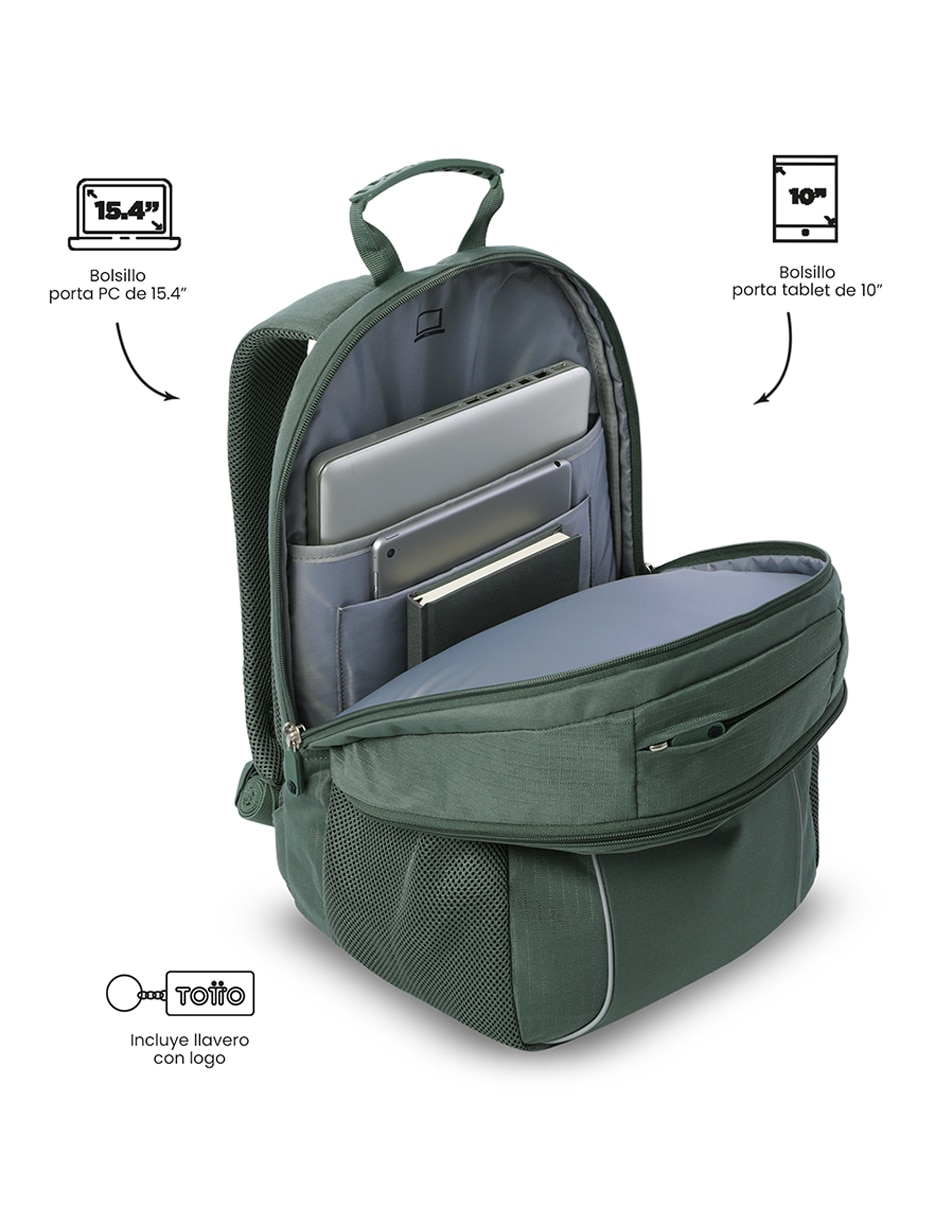 Mochila con portalaptop totto cambri impermeable unisex