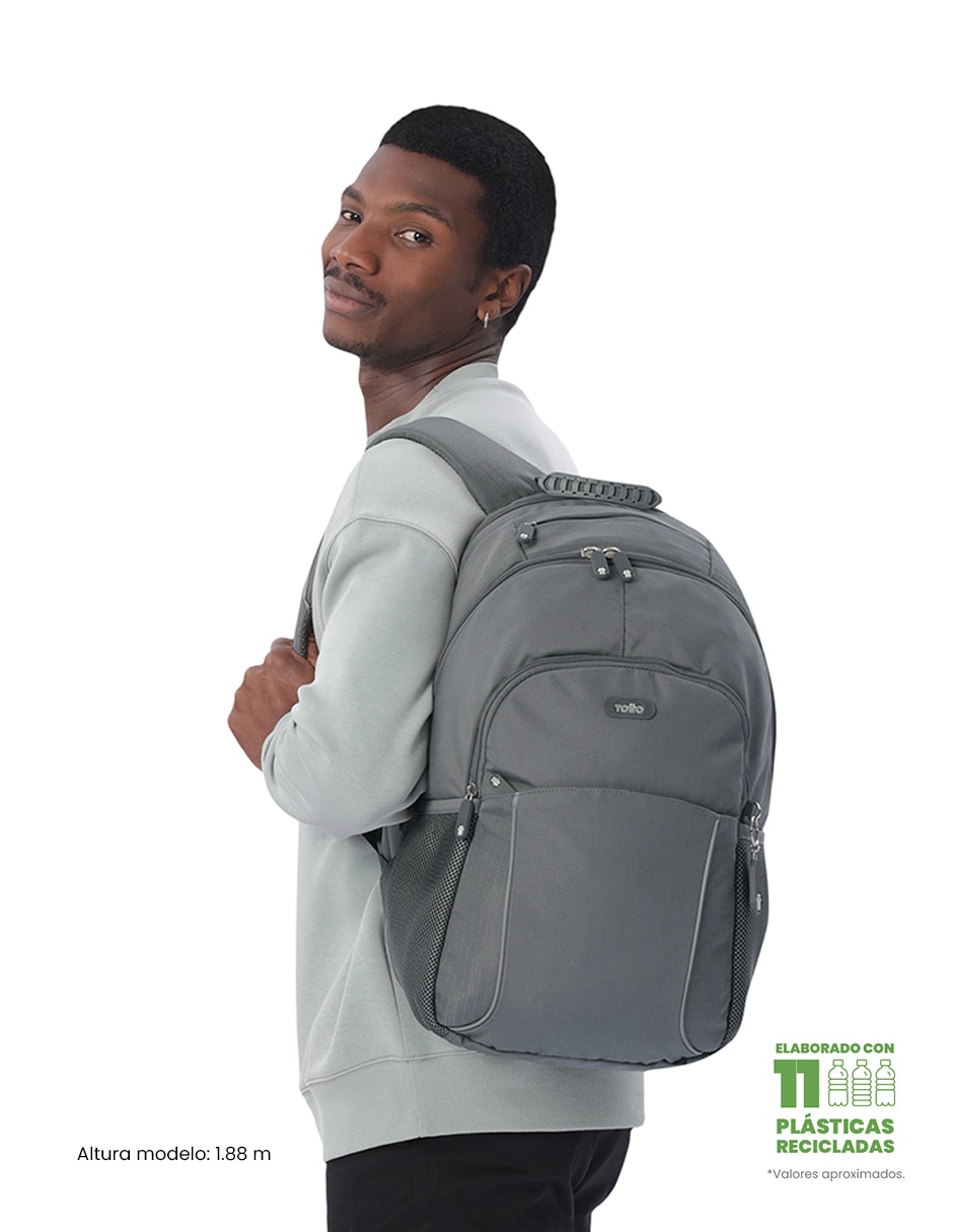 Mochila con portalaptop cambri impermeable unisex 4