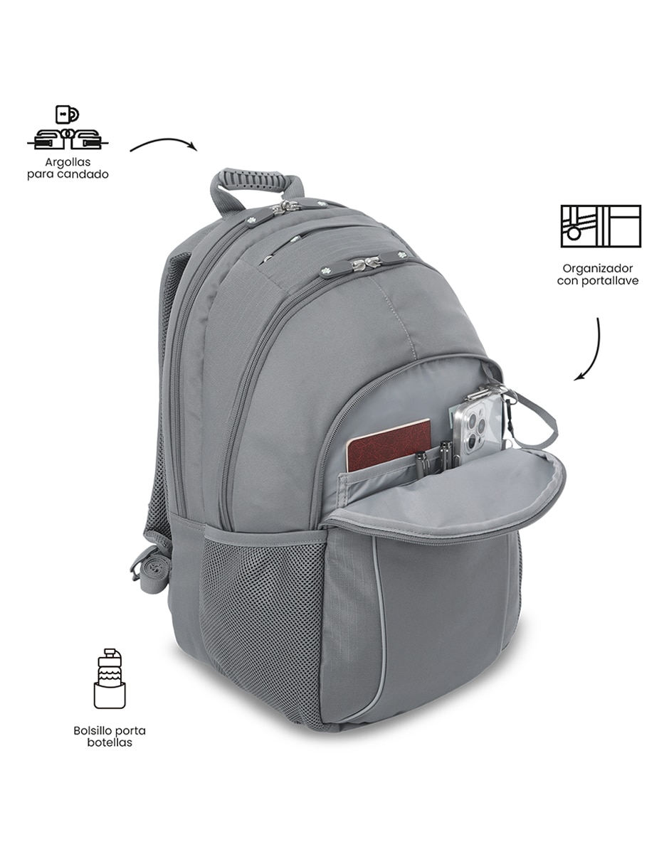 Mochila con portalaptop cambri impermeable unisex 5