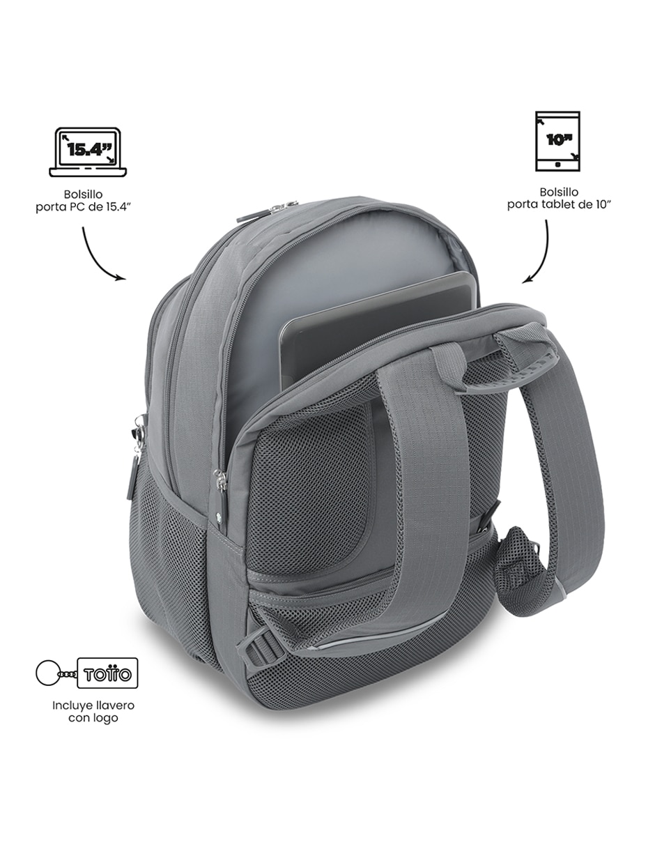 Mochila con portalaptop cambri impermeable unisex 7