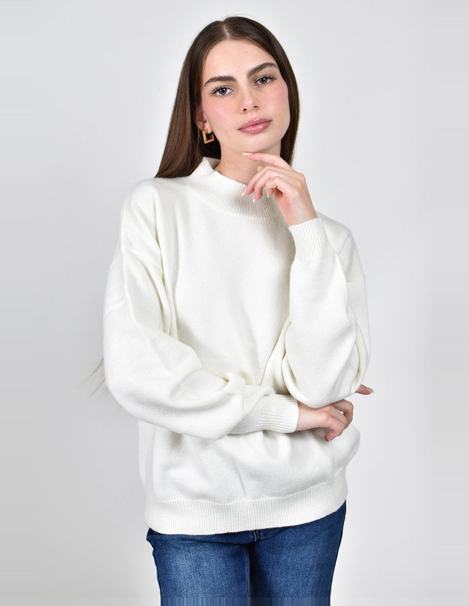 Suéter roman fashion cuello alto para mujer