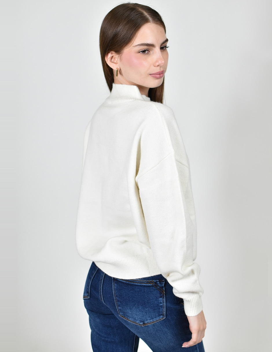 Suéter roman fashion cuello alto para mujer