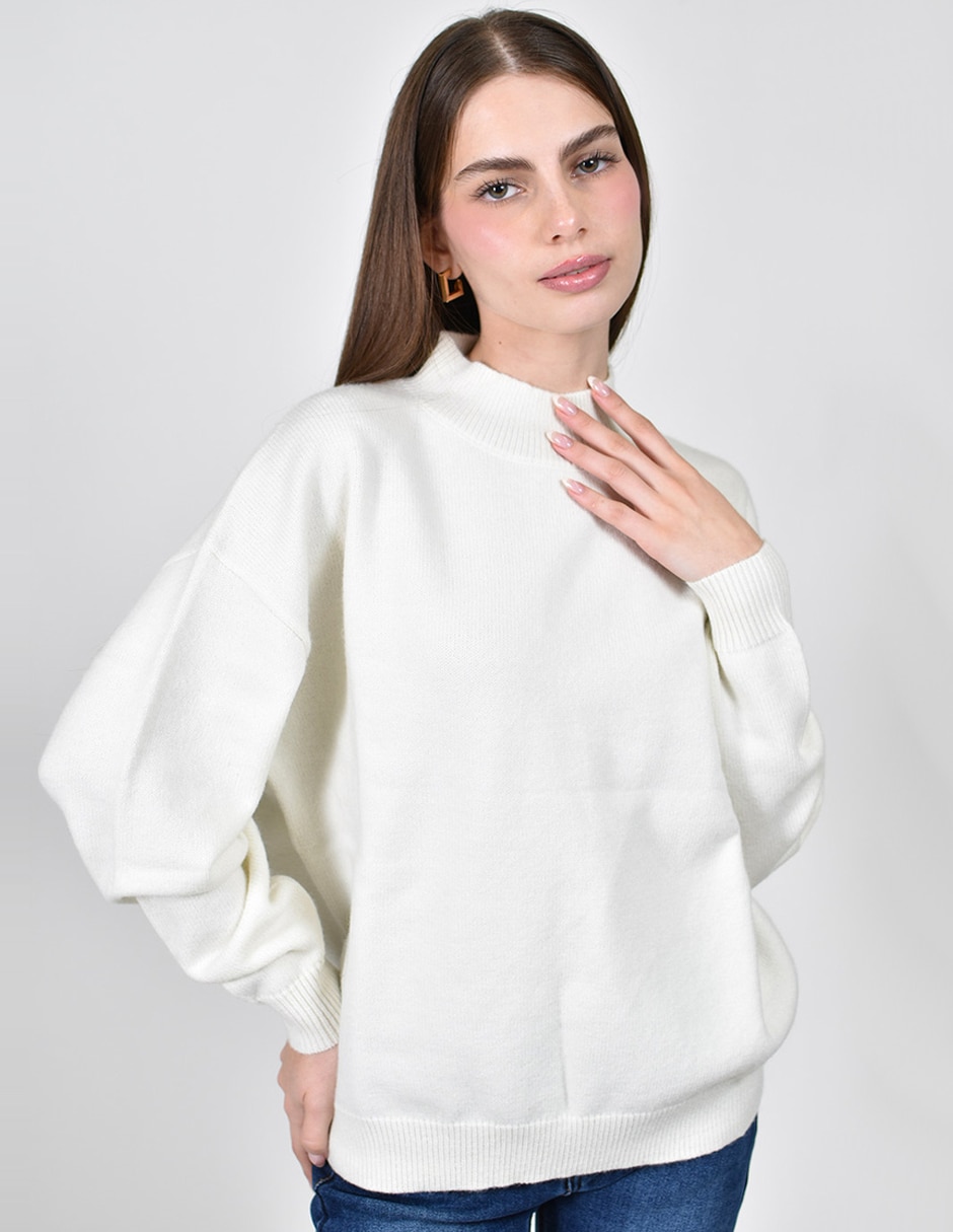 Suéter roman fashion cuello alto para mujer